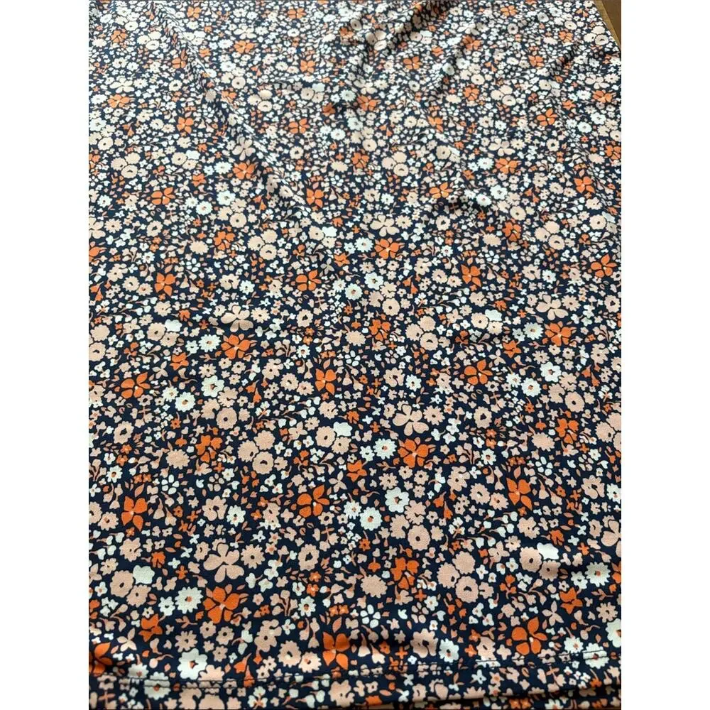 Michael Kors Woman’s XS Navy, Peach & Orange Floral Skirted Dress